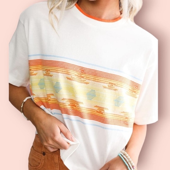 Billabong x Wrangler Border Line Boxy Cropped Tee, Size S - Picture 10 of 10